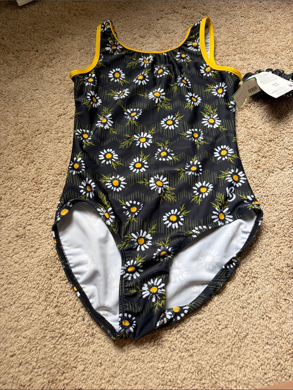 K Bee Daisy Print Leotard Adult Medium NWT Gymnastics